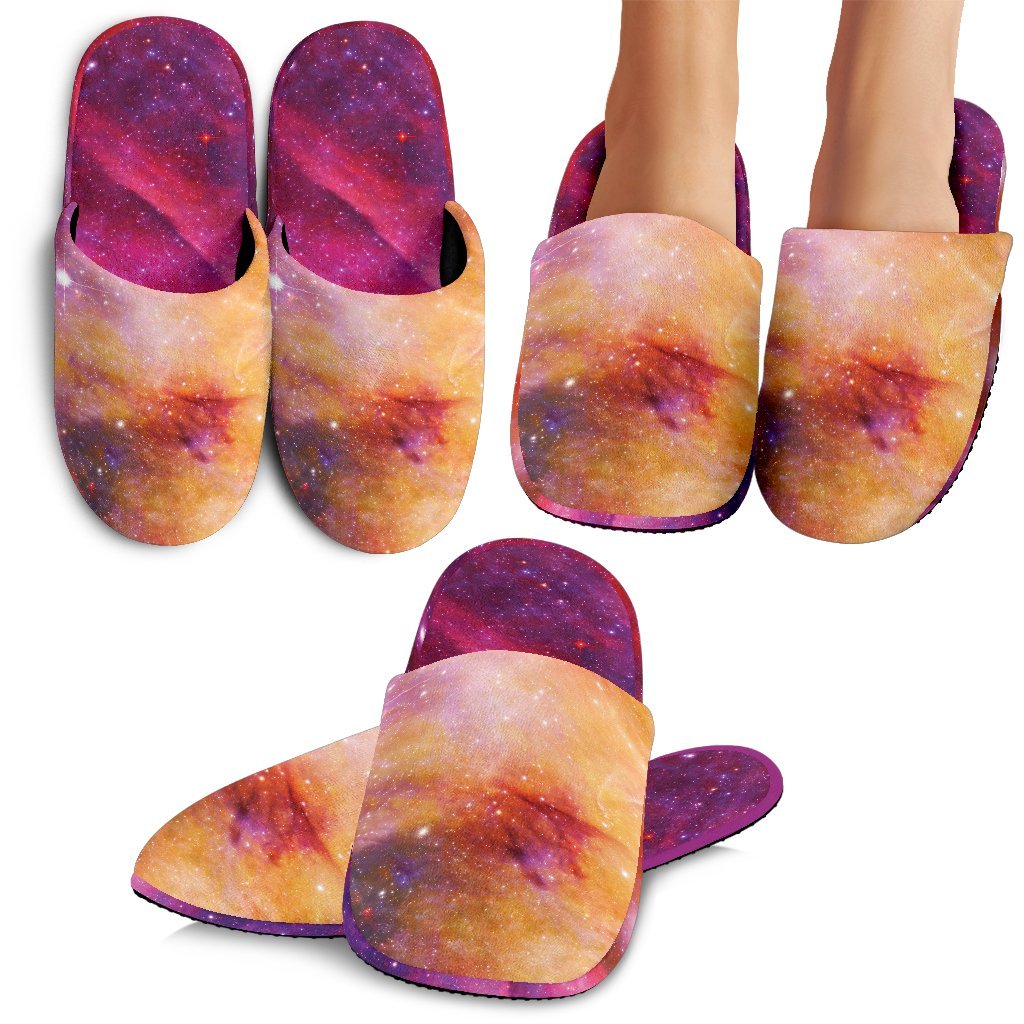 Galaxy Space Stardust Print Premium Home Slippers-grizzshop