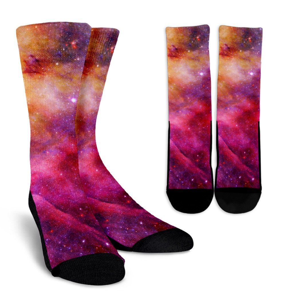 Galaxy Space Stardust Print Unisex Crew Socks-grizzshop