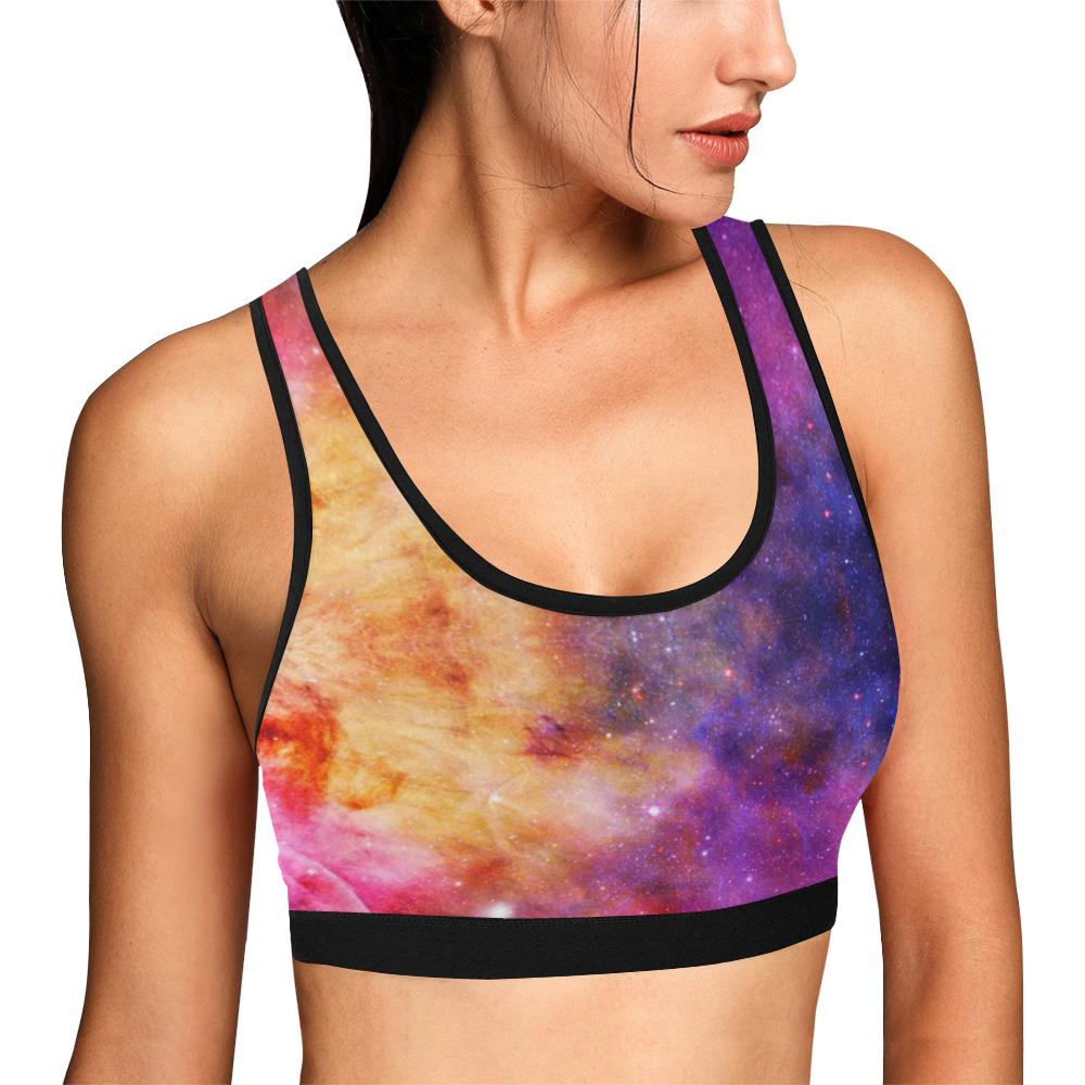 Galaxy Space Stardust Print Women Sports Bra-grizzshop