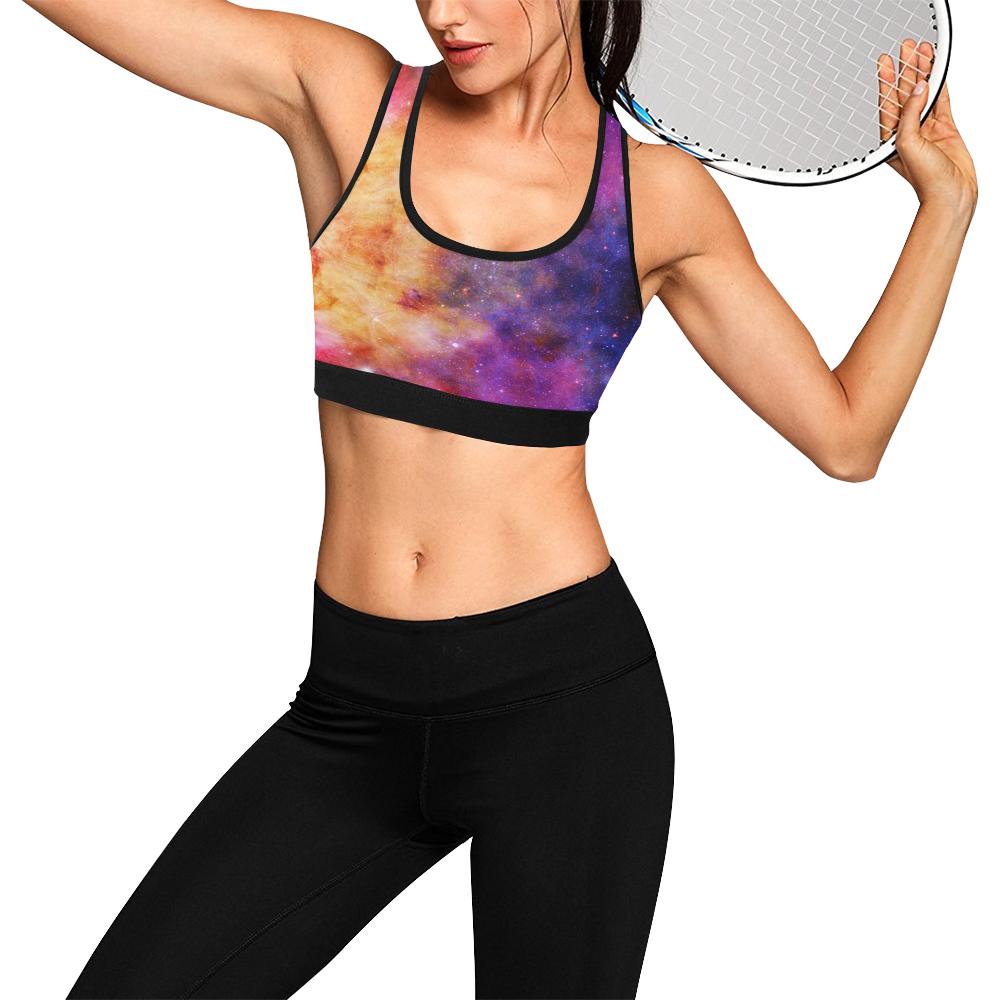 Galaxy Space Stardust Print Women Sports Bra-grizzshop