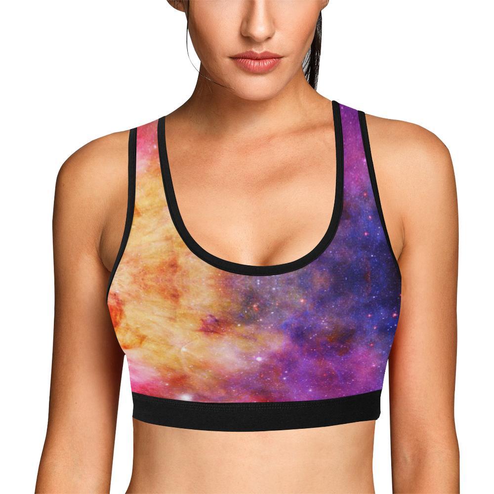 Galaxy Space Stardust Print Women Sports Bra-grizzshop