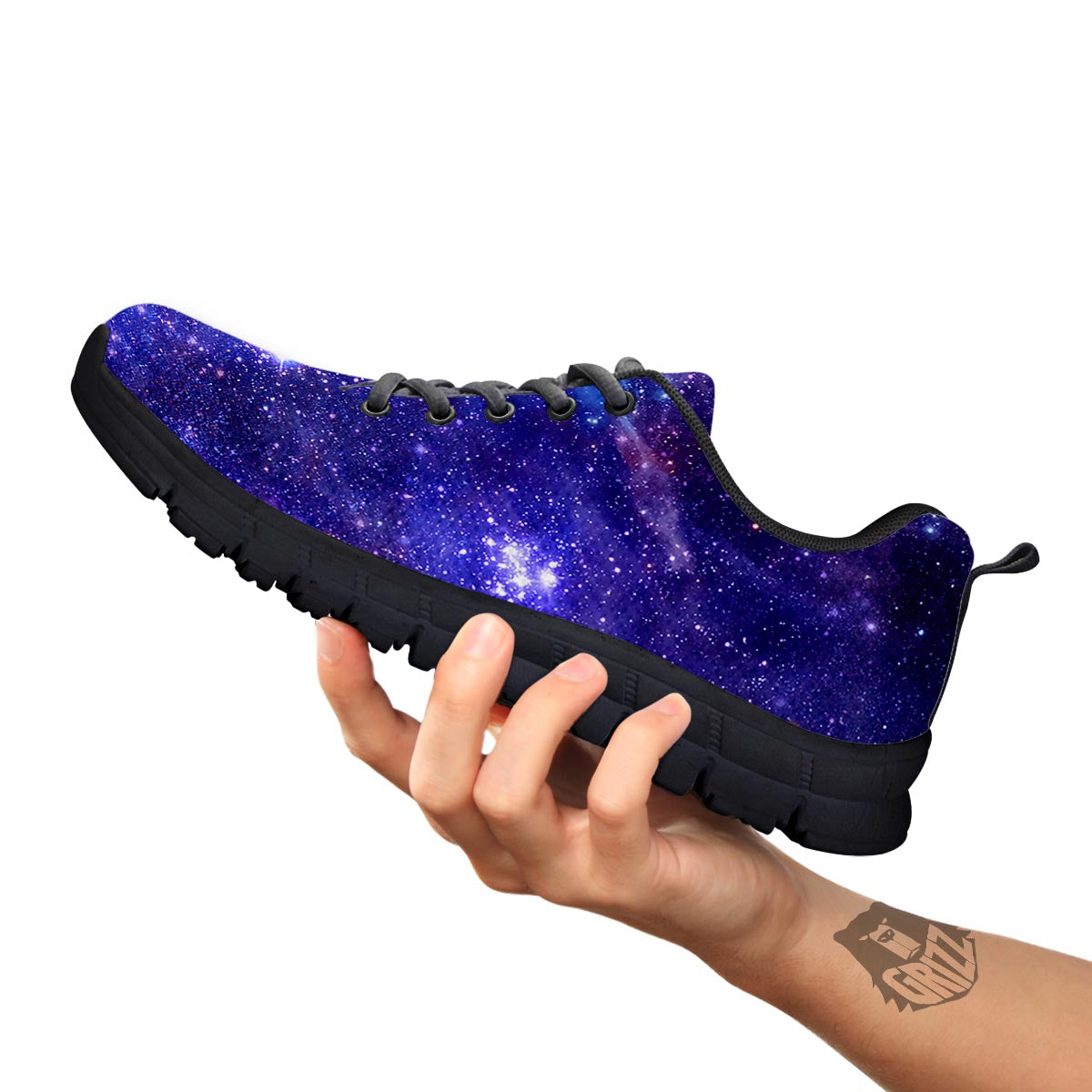 Galaxy Space Starfield Nebula Print Black Sneaker-grizzshop