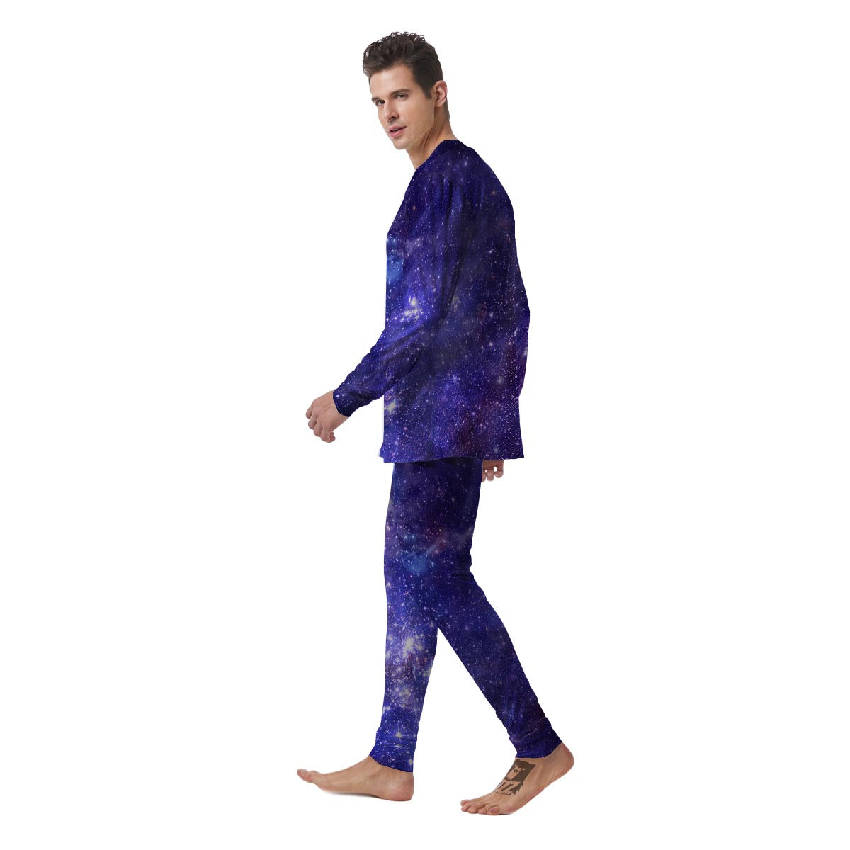 Galaxy Space Starfield Nebula Print Men's Pajamas-grizzshop