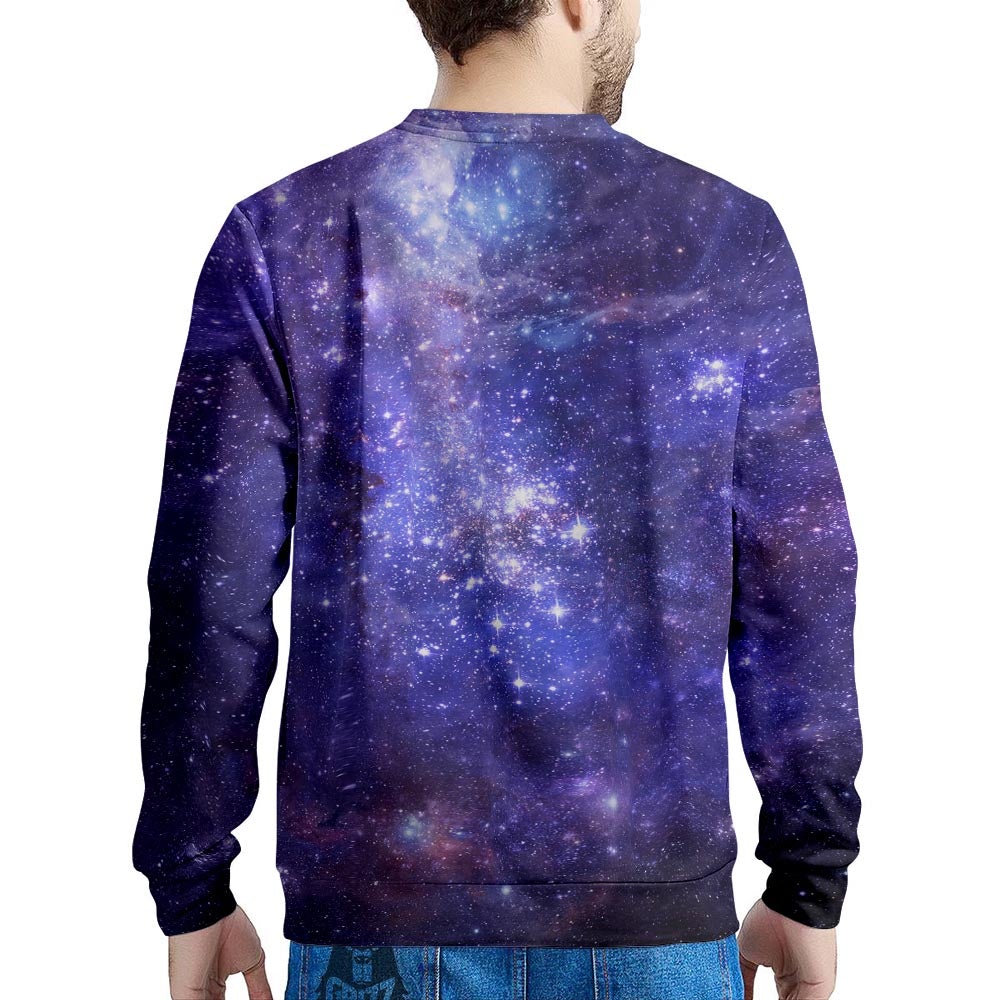 Galaxy Space Starfield Nebula Print Men's Sweatshirt-grizzshop