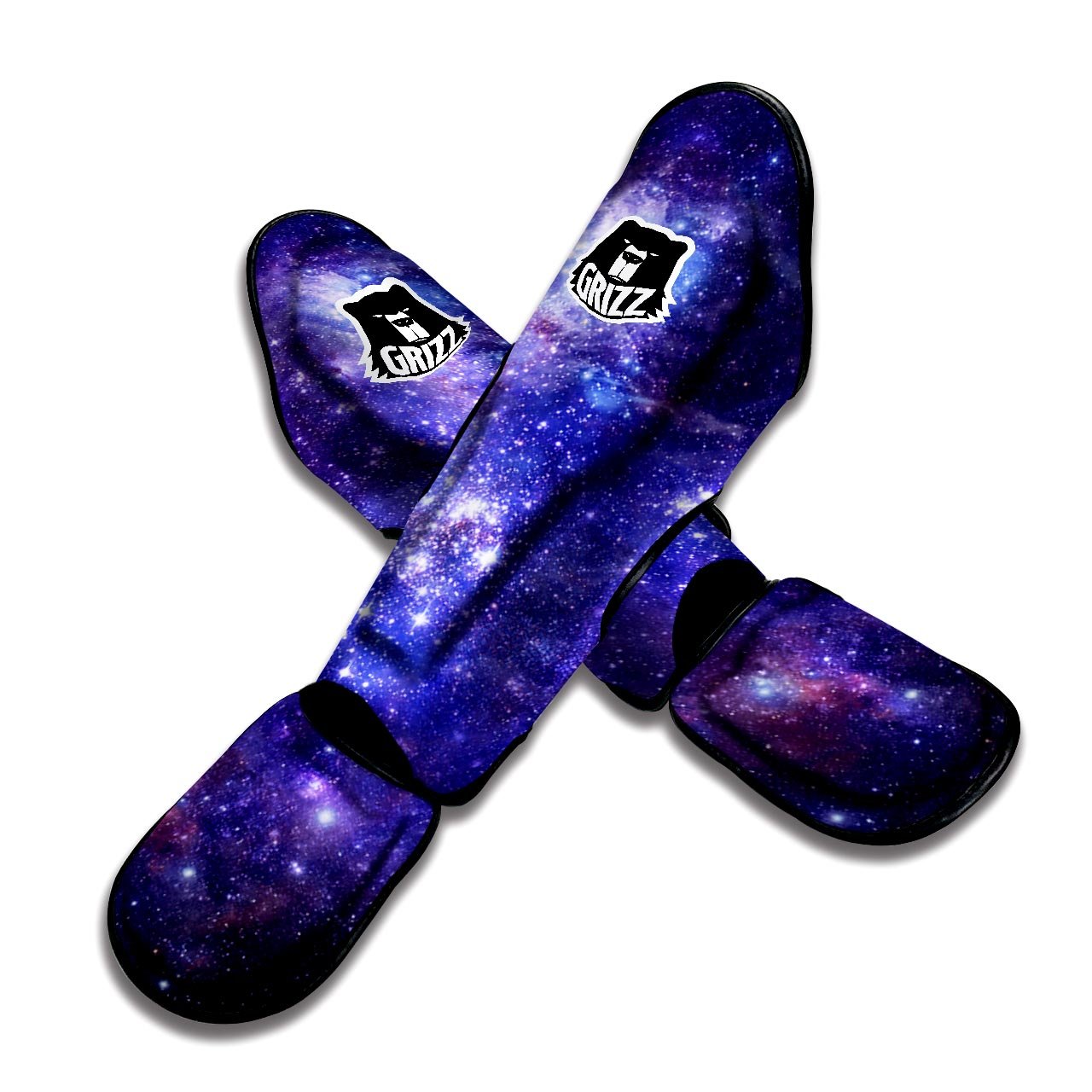 Galaxy Space Starfield Nebula Print Muay Thai Shin Guards-grizzshop