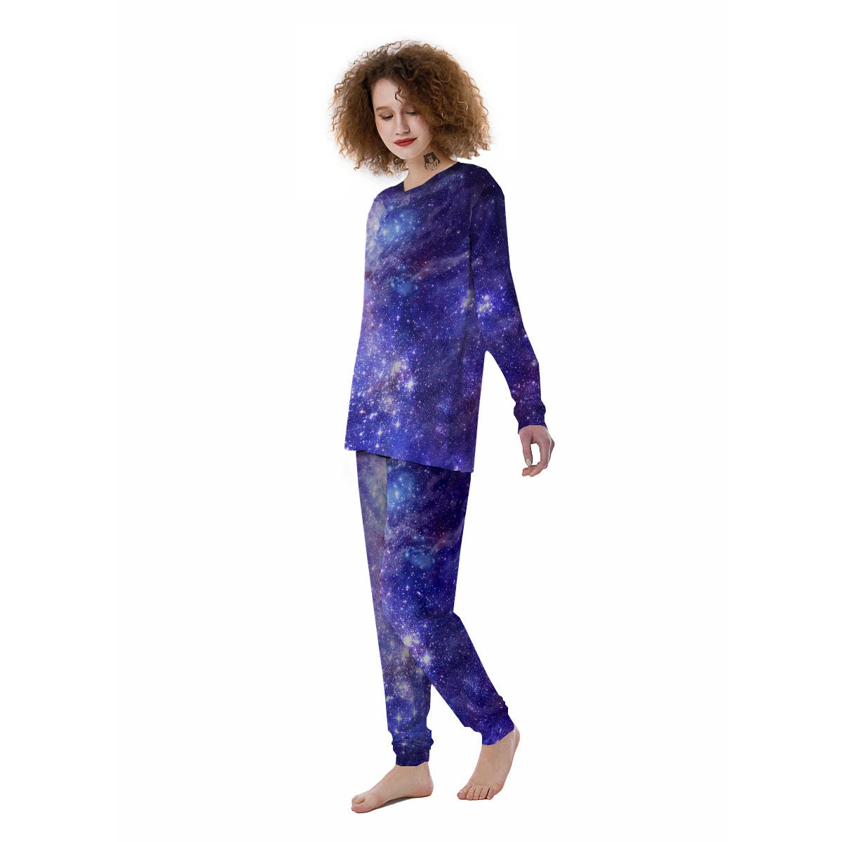 Galaxy Space Starfield Nebula Print Women's Pajamas-grizzshop