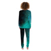 Galaxy Space Teal Stardust Print Women's Pajamas-grizzshop