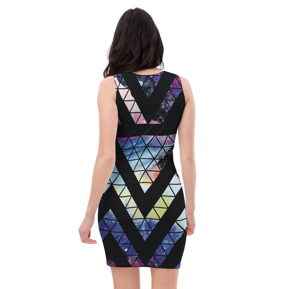 Galaxy Space Triangle Bodycon Dress-grizzshop