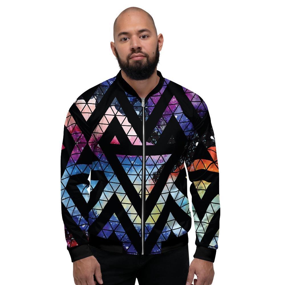 Galaxy Space Triangle Men's Bomber Jacket-grizzshop