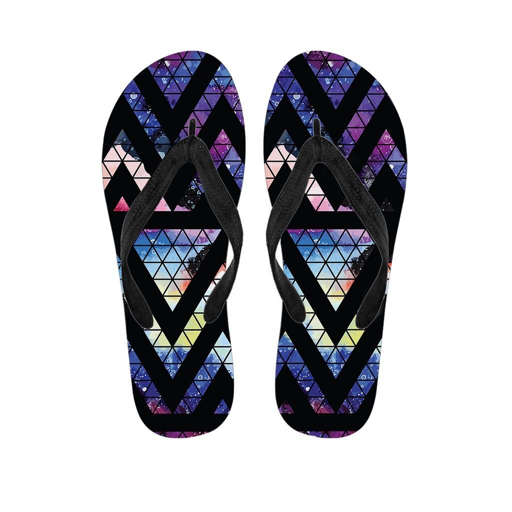 Galaxy Space Triangle Men's Flip Flops-grizzshop