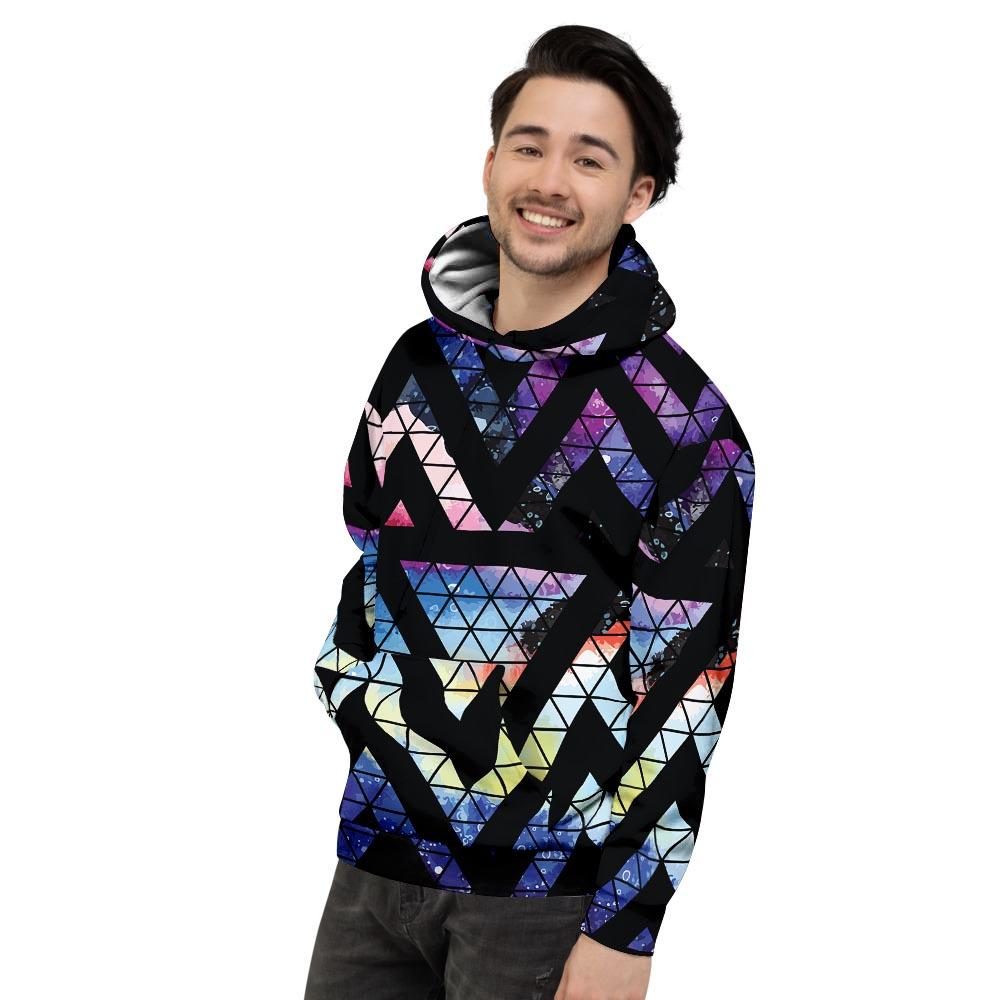 Galaxy Space Triangle Men's Hoodie-grizzshop