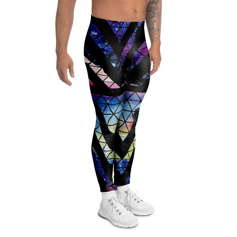 Galaxy Space Triangle Men's Leggings-grizzshop