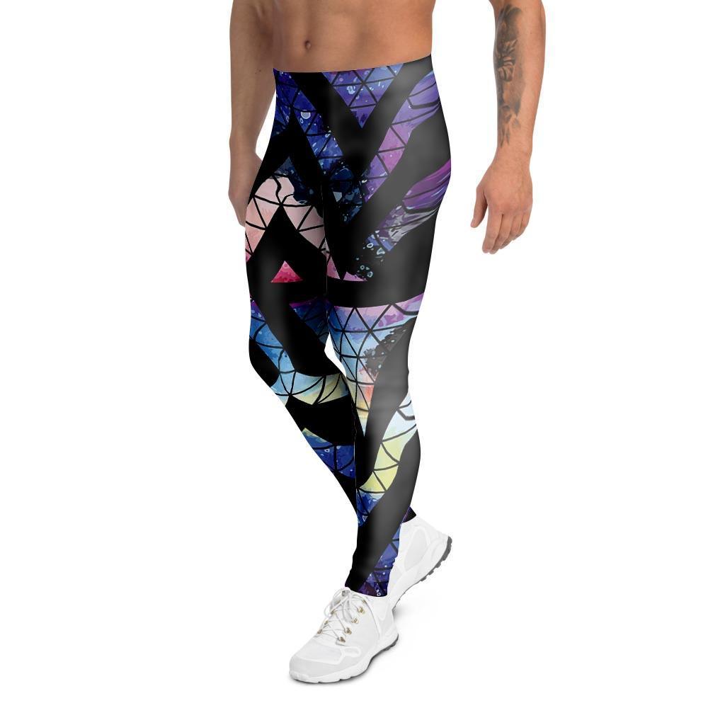 Galaxy Space Triangle Men's Leggings-grizzshop