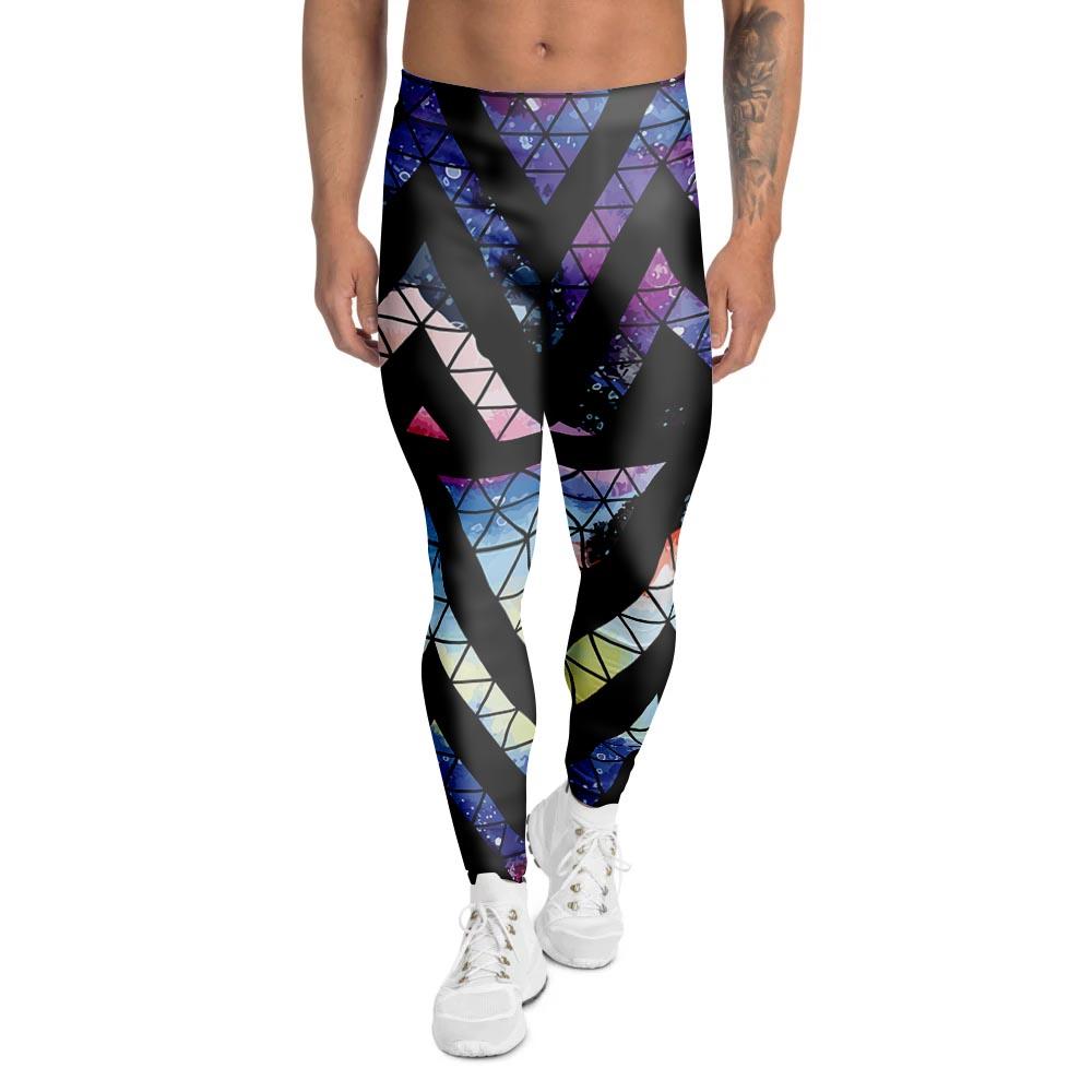 Galaxy Space Triangle Men's Leggings-grizzshop