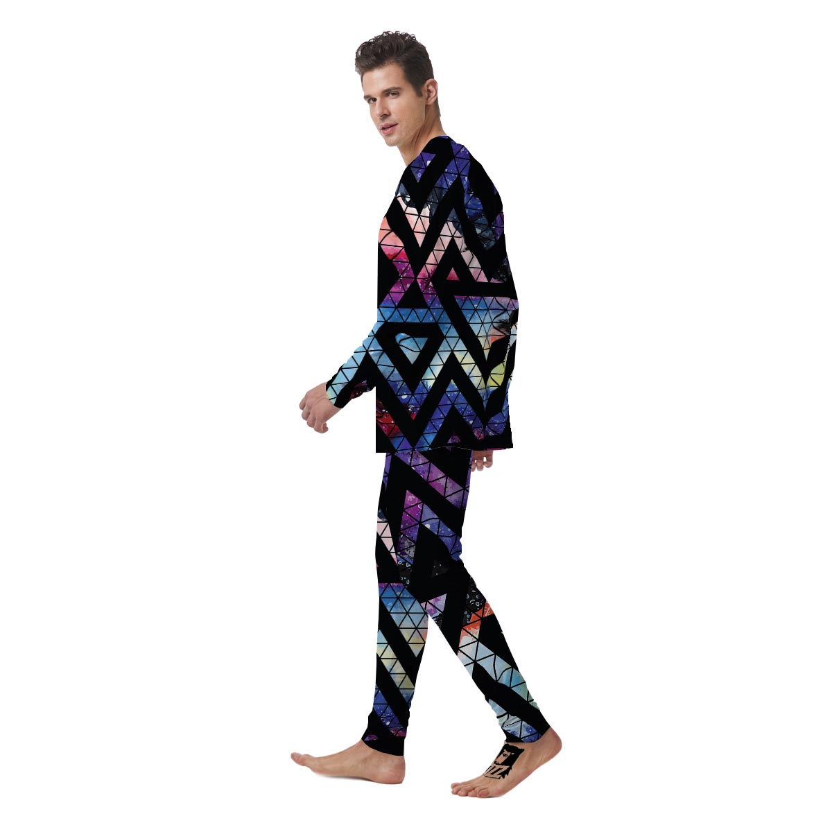 Galaxy Space Triangle Men's Pajamas-grizzshop