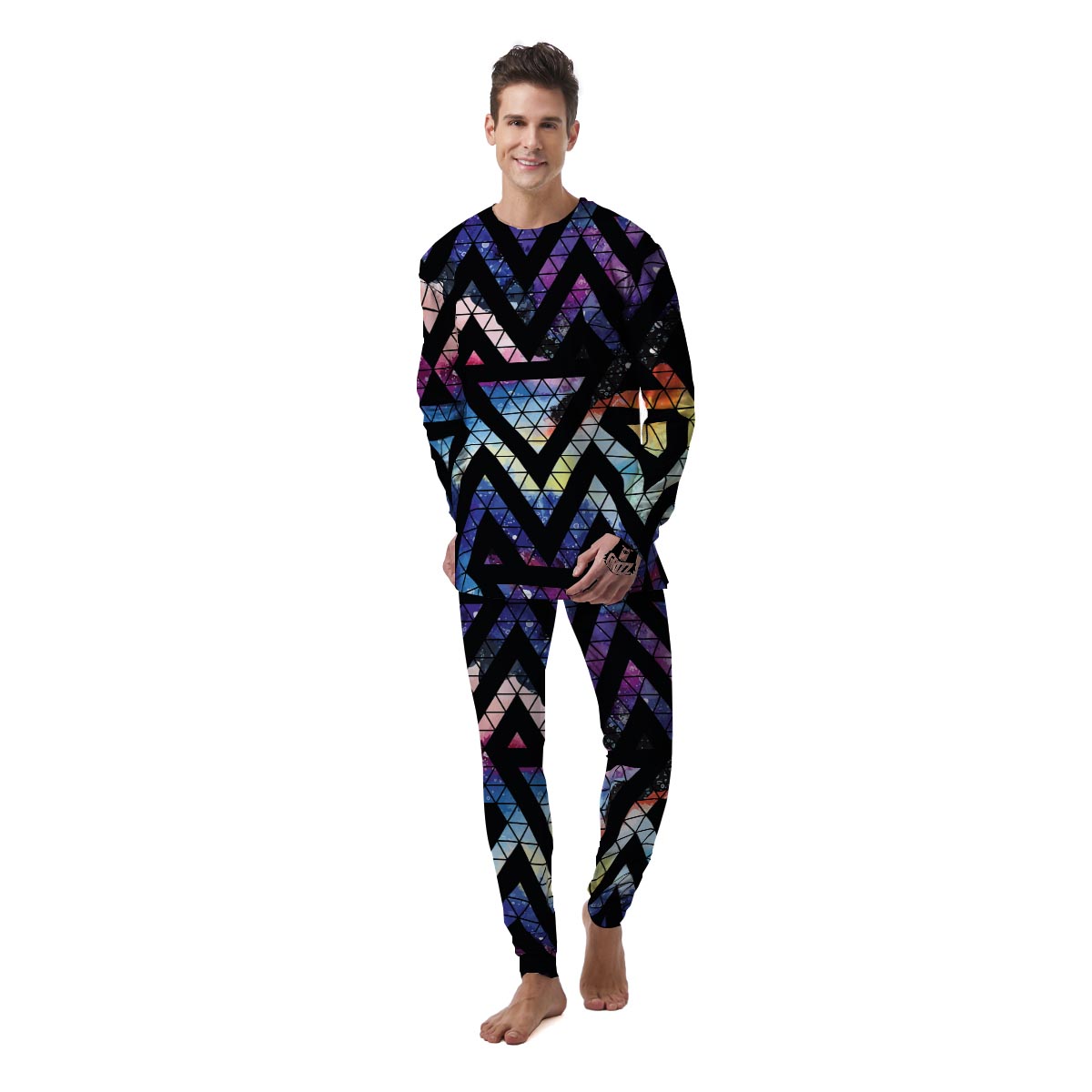 Galaxy Space Triangle Men's Pajamas-grizzshop