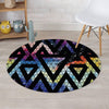 Galaxy Space Triangle Round Rug-grizzshop