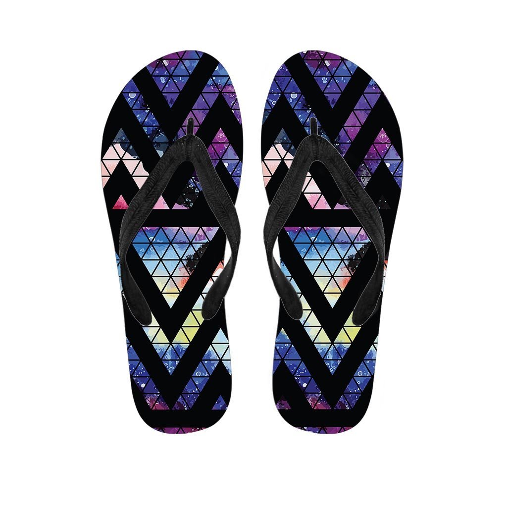 Galaxy Space Triangle Women's Flip Flops-grizzshop