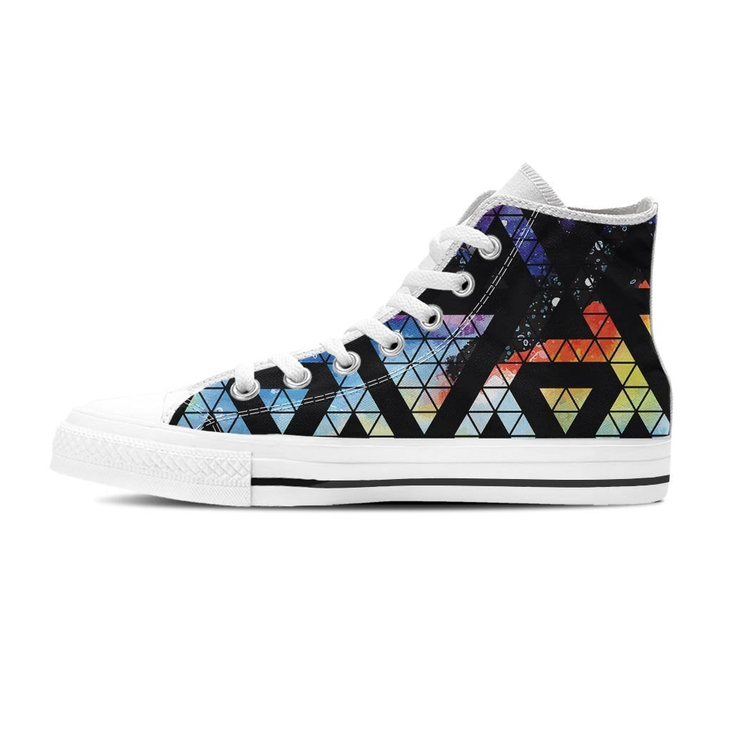 Galaxy Space Triangle Women's High Top Shoes-grizzshop