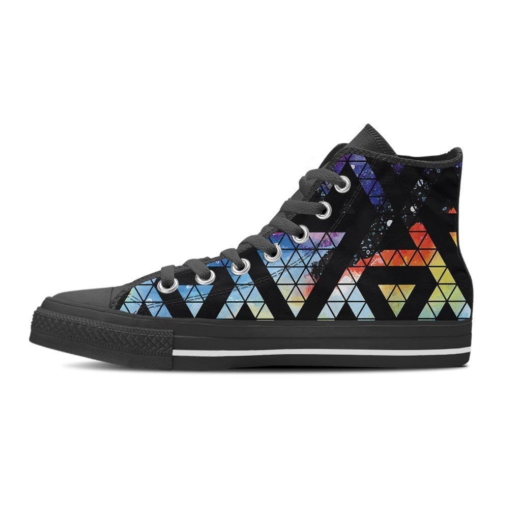 Galaxy Space Triangle Women's High Top Shoes-grizzshop