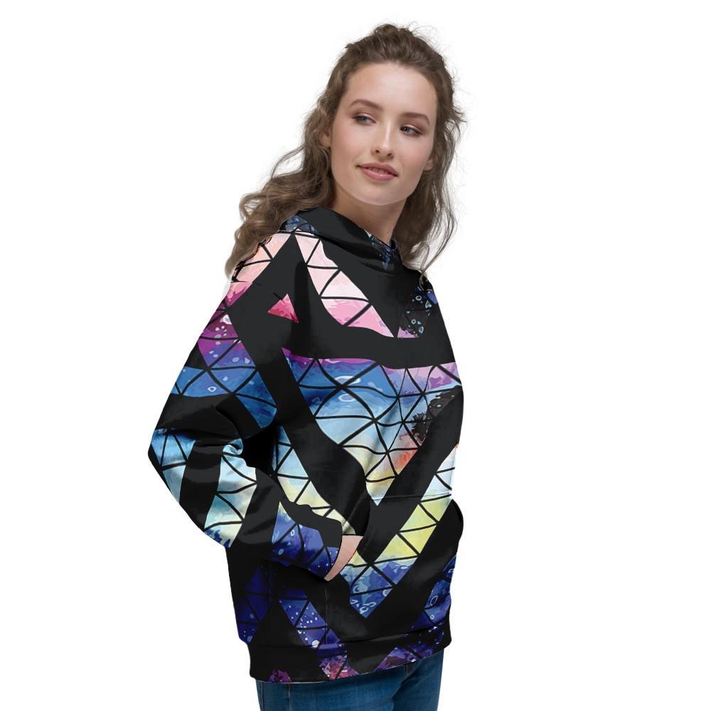 Galaxy Space Triangle Women's Hoodie-grizzshop