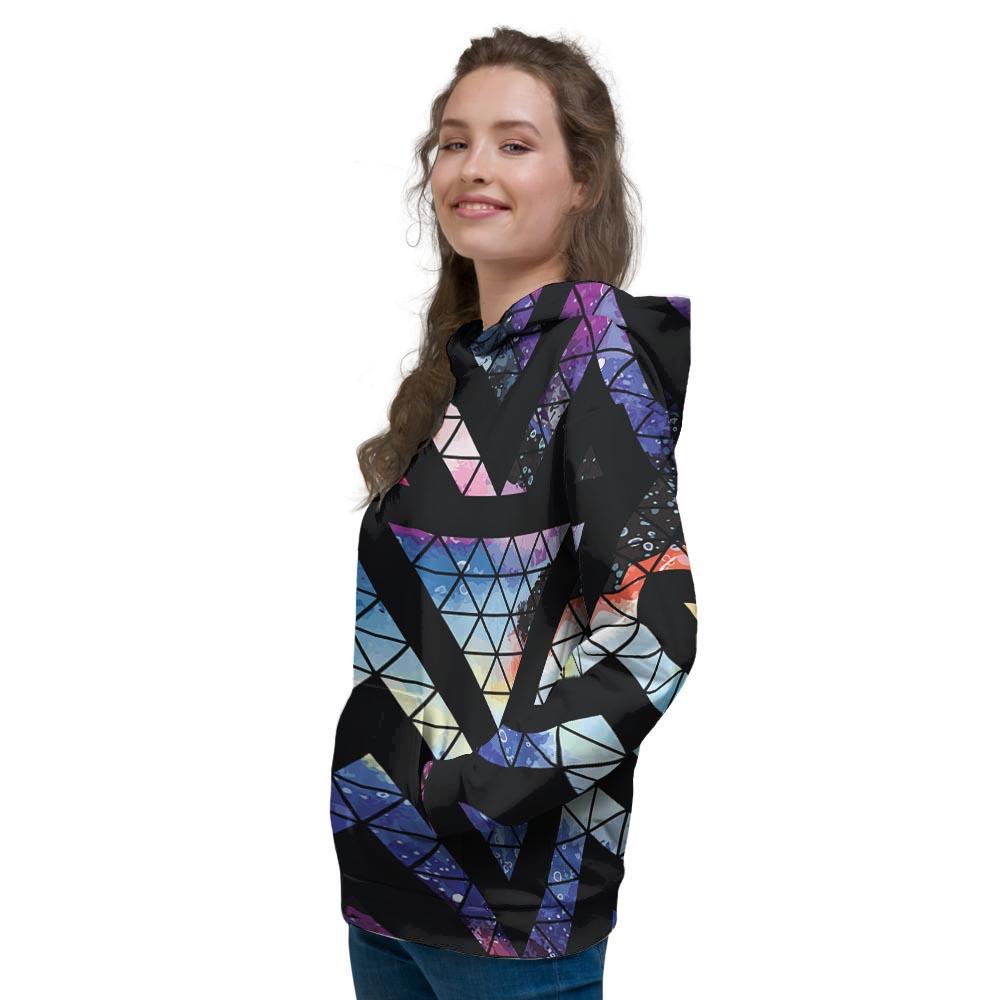 Galaxy Space Triangle Women's Hoodie-grizzshop