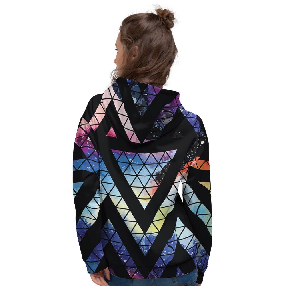 Galaxy Space Triangle Women's Hoodie-grizzshop