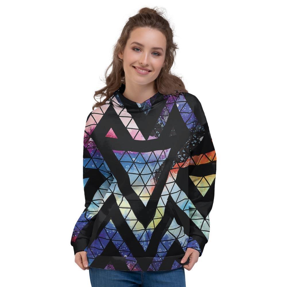 Galaxy Space Triangle Women's Hoodie-grizzshop