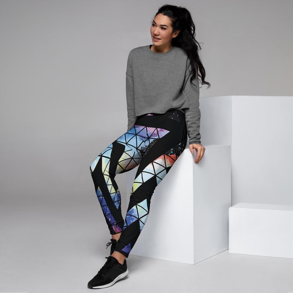 Galaxy Space Triangle Women's Joggers-grizzshop