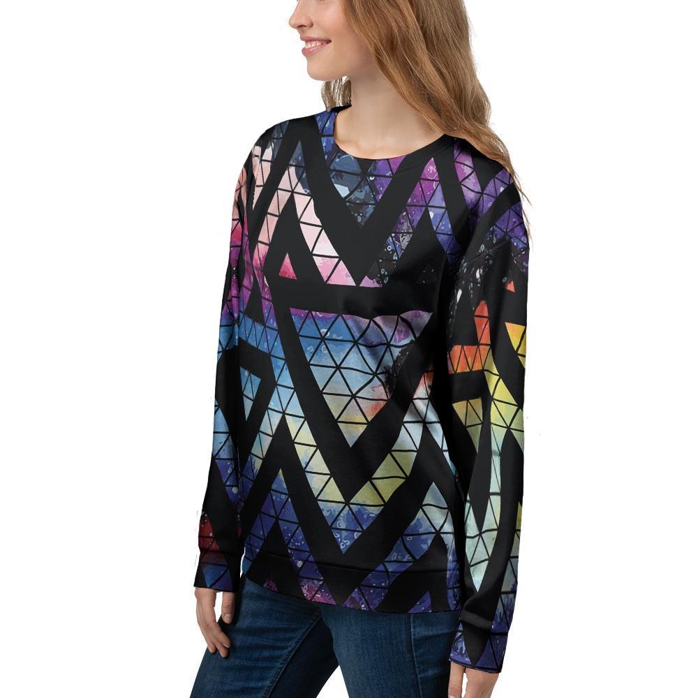 Galaxy Space Triangle Women's Sweatshirt-grizzshop