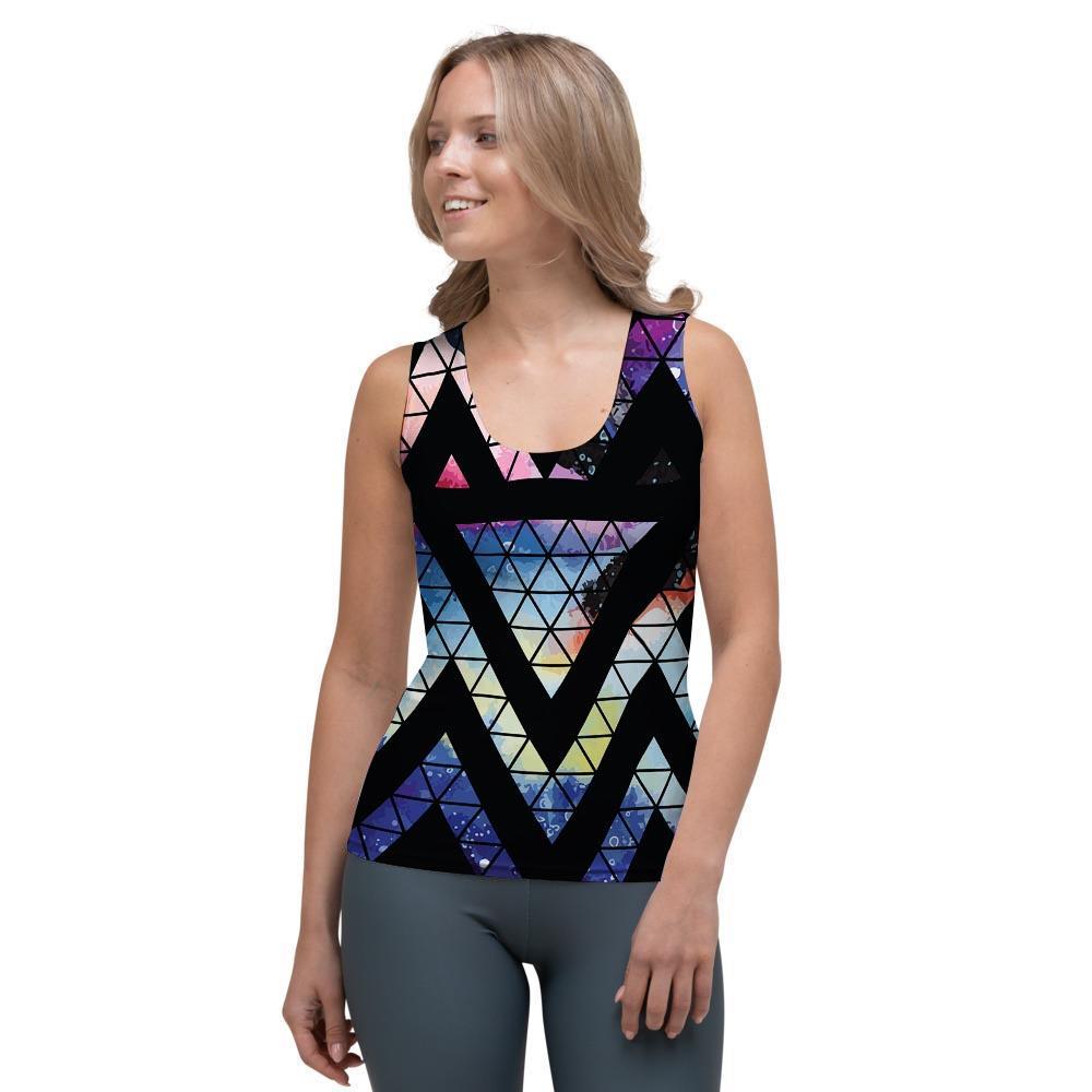 Galaxy Space Triangle Women's Tank Top-grizzshop