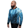 Galaxy Space White Cloud Print Men's Bomber Jacket-grizzshop