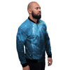 Galaxy Space White Cloud Print Men's Bomber Jacket-grizzshop