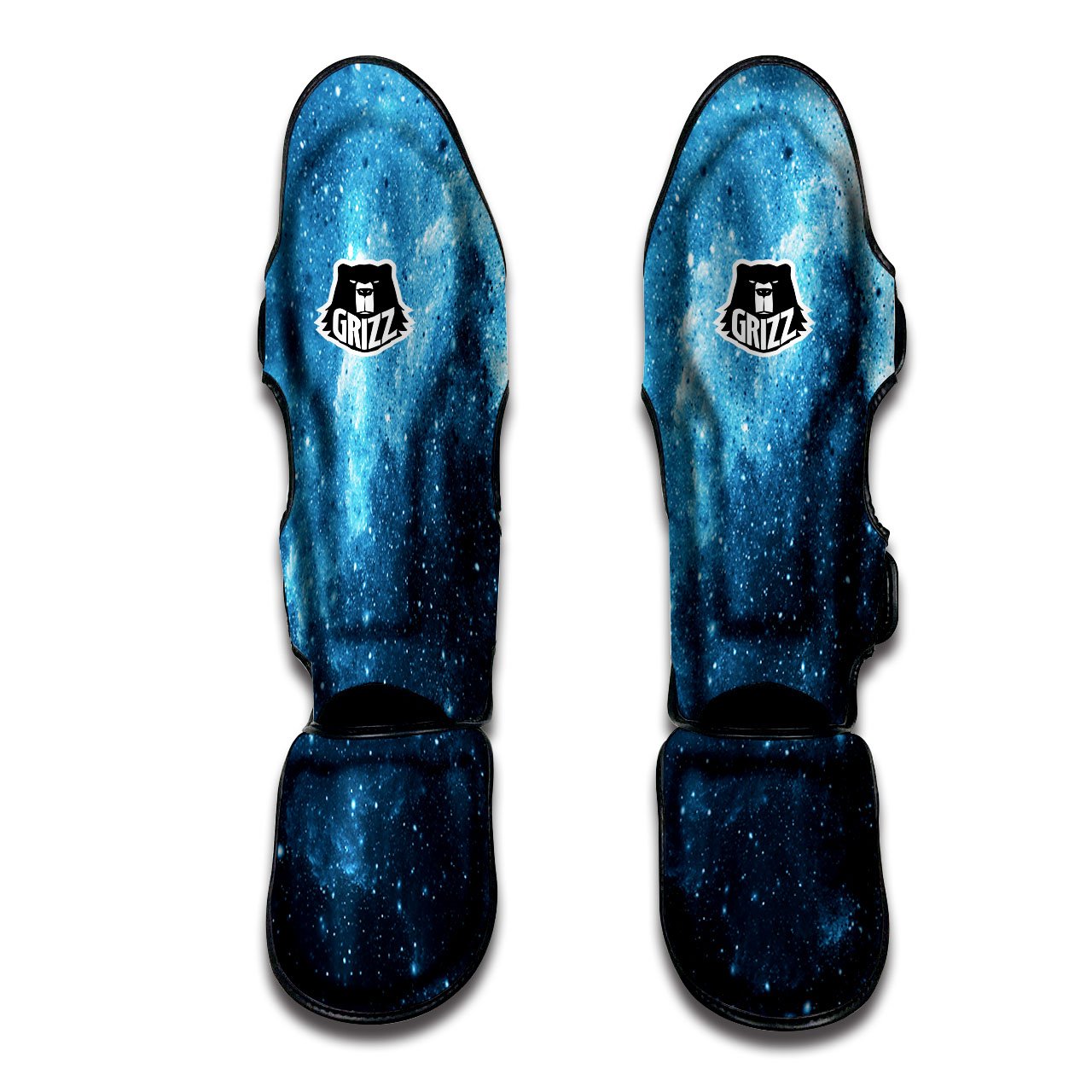 Galaxy Space White Cloud Print Muay Thai Shin Guards-grizzshop