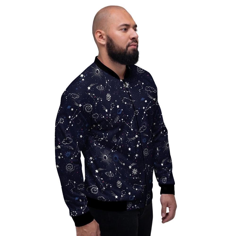 Galaxy Space Zodiac Star Signs Print Men's Bomber Jacket-grizzshop