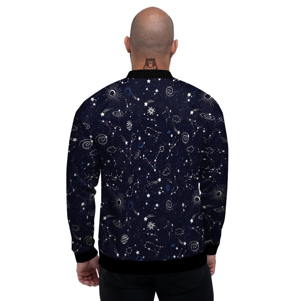 Galaxy Space Zodiac Star Signs Print Men's Bomber Jacket-grizzshop