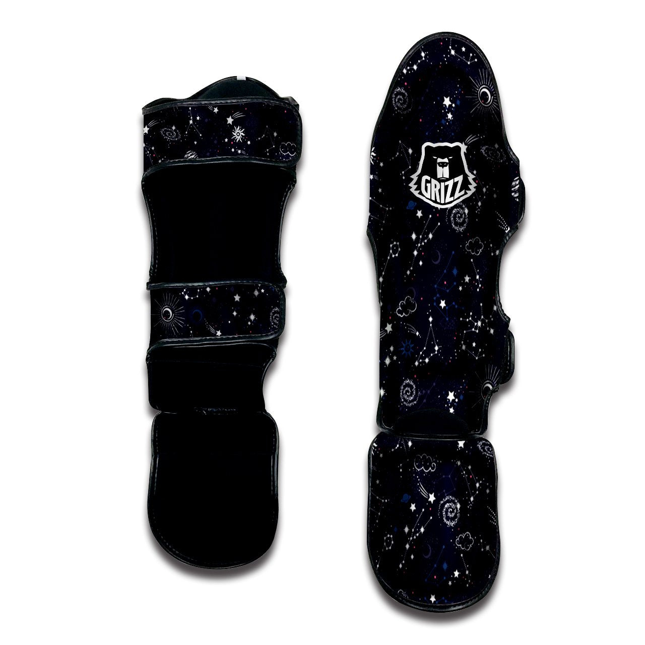 Galaxy Space Zodiac Star Signs Print Muay Thai Shin Guards-grizzshop