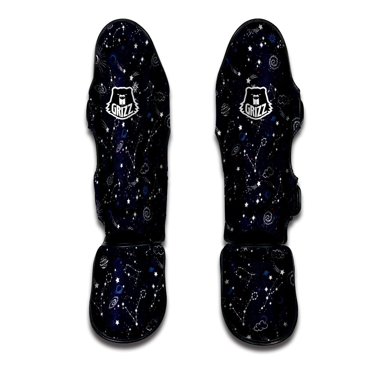 Galaxy Space Zodiac Star Signs Print Muay Thai Shin Guards-grizzshop