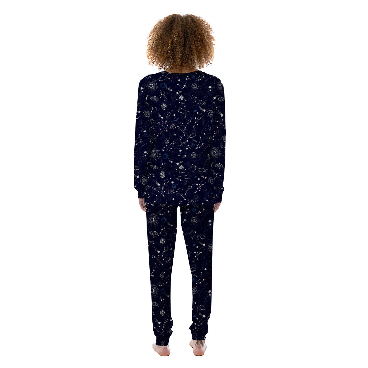 Galaxy Space Zodiac Star Signs Print Women's Pajamas-grizzshop