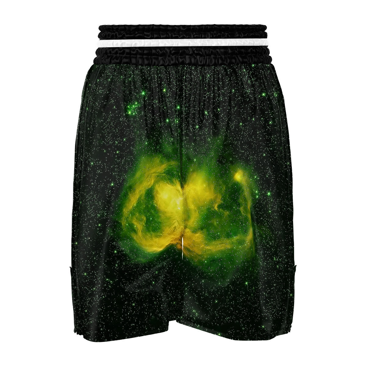 Galaxy Sparkle Green Print Boxing Shorts-grizzshop