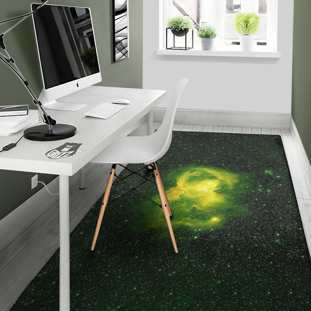 Galaxy Sparkle Green Print Floor Mat-grizzshop