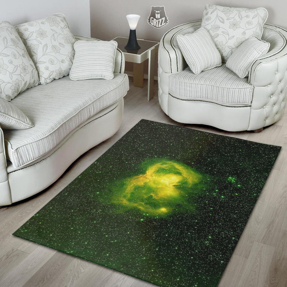 Galaxy Sparkle Green Print Floor Mat-grizzshop