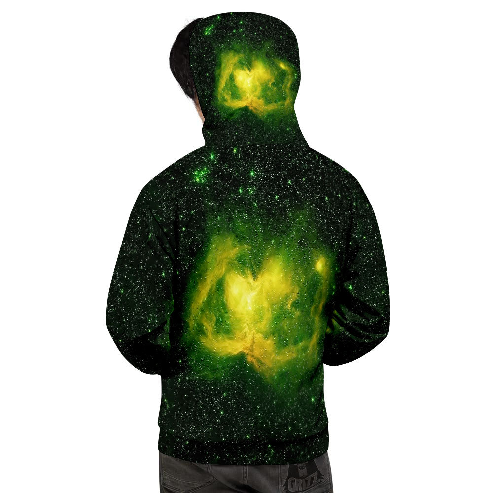 Galaxy Sparkle Green Print Men's Hoodie-grizzshop
