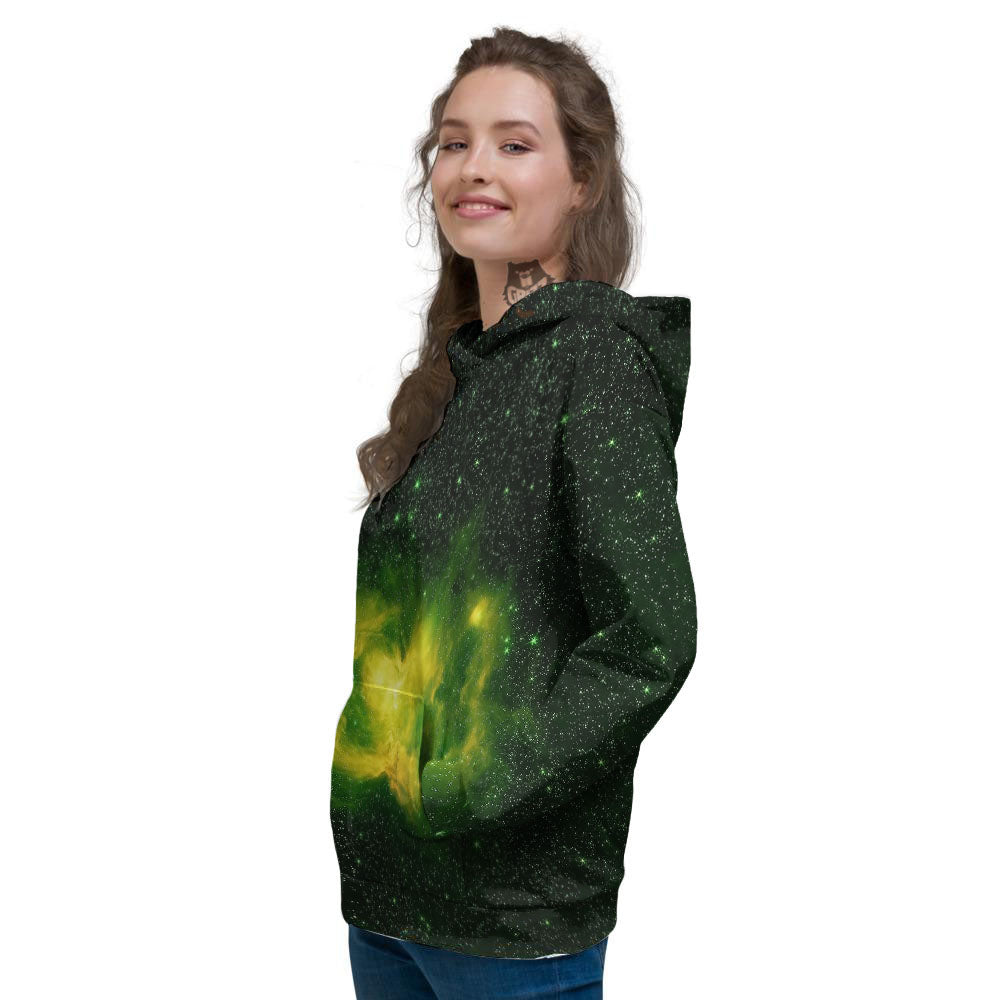 Galaxy Sparkle Green Print Women's Hoodie-grizzshop