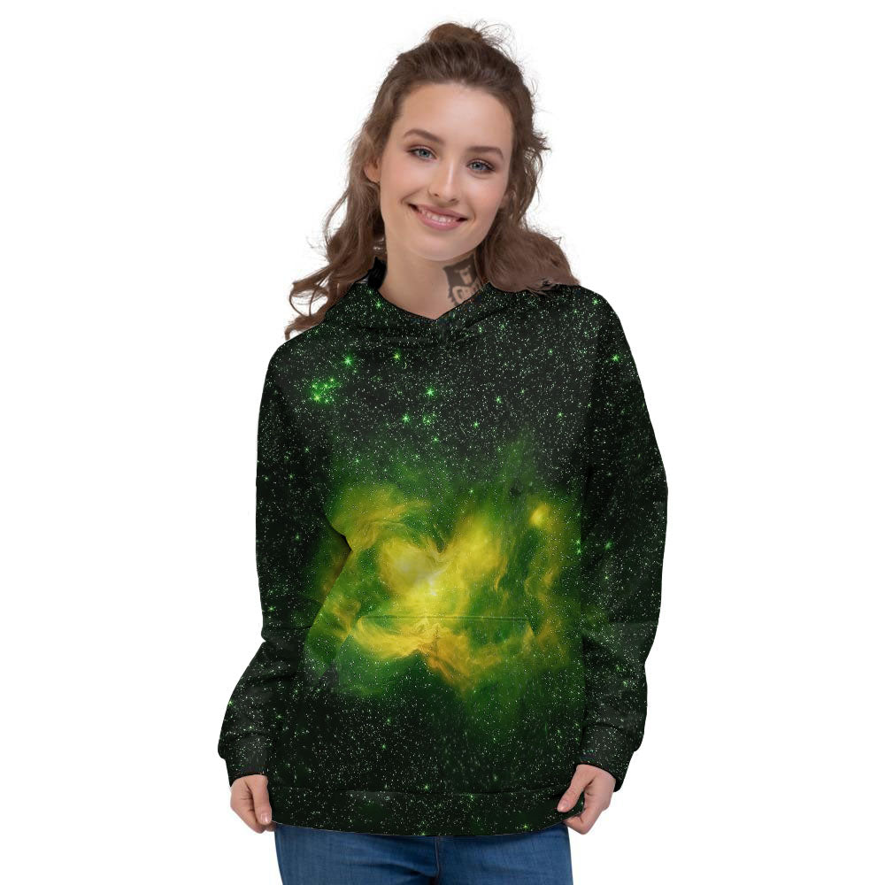 Galaxy Sparkle Green Print Women's Hoodie-grizzshop