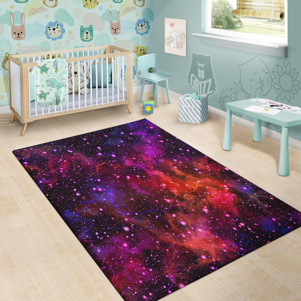Galaxy Space Purple Dark Print Floor Mat-grizzshop
