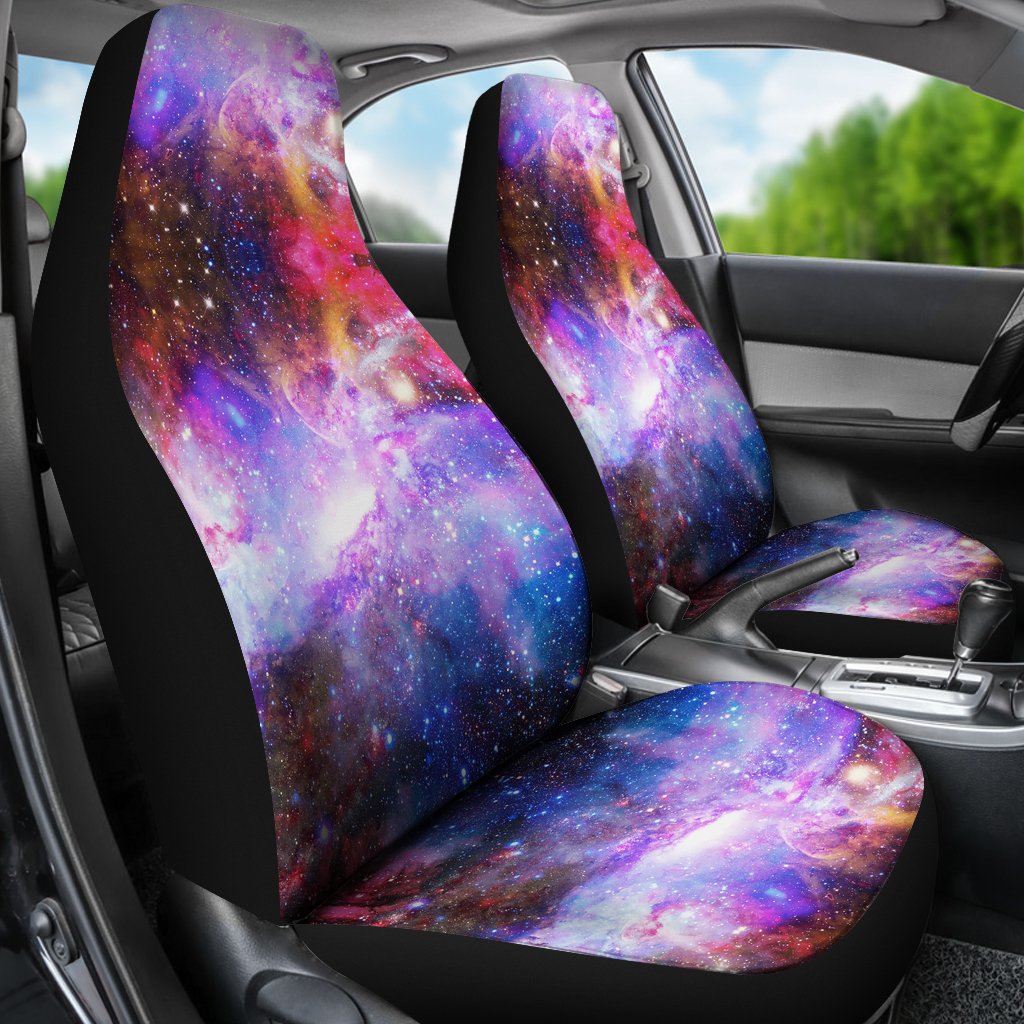 Galaxy Space Purple Stardust Print Universal Fit Car Seat Cover-grizzshop