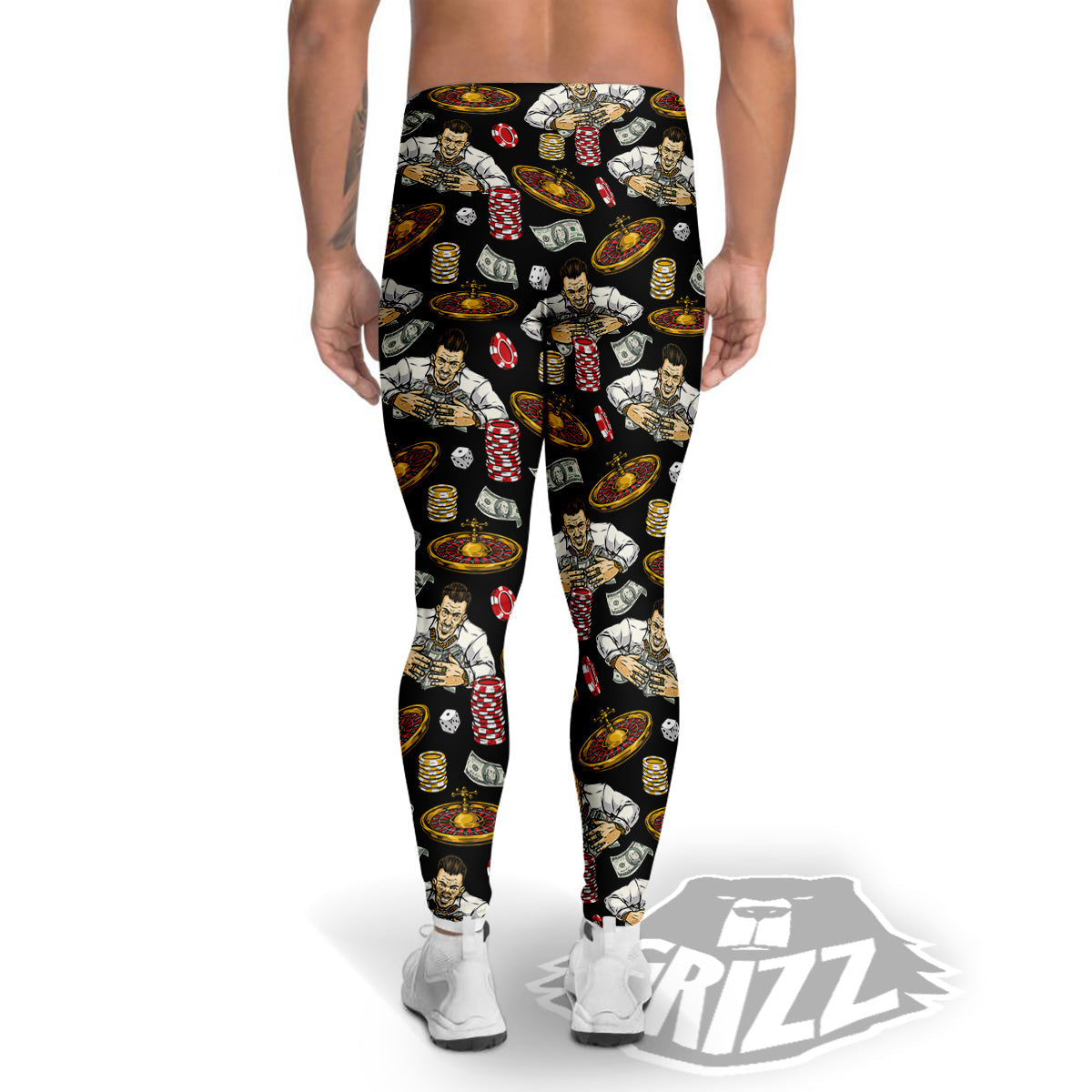 Gambling And Money Vintage Print Pattern Men's Leggings-grizzshop