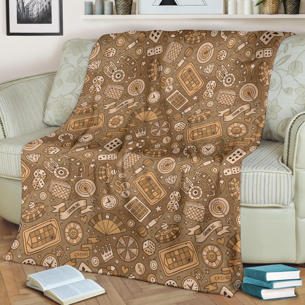 Gambling Poker Pattern Print Blanket-grizzshop