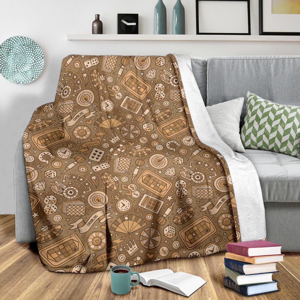 Gambling Poker Pattern Print Blanket-grizzshop